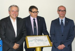 Don Caprioglio, Campagnolo e Strumia alla presentazione del service