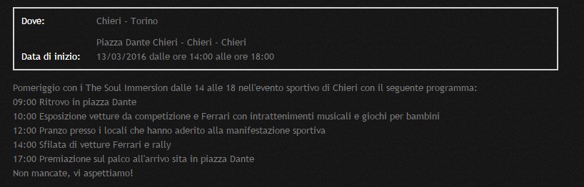 Il programma della giornata, risultato poi del tutto fasullo, pubblicato su un altro sito