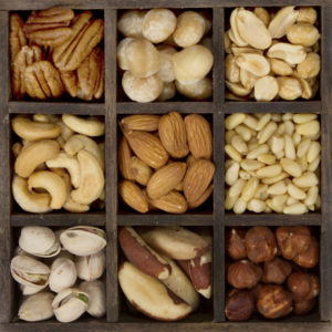 assorted nuts for a background