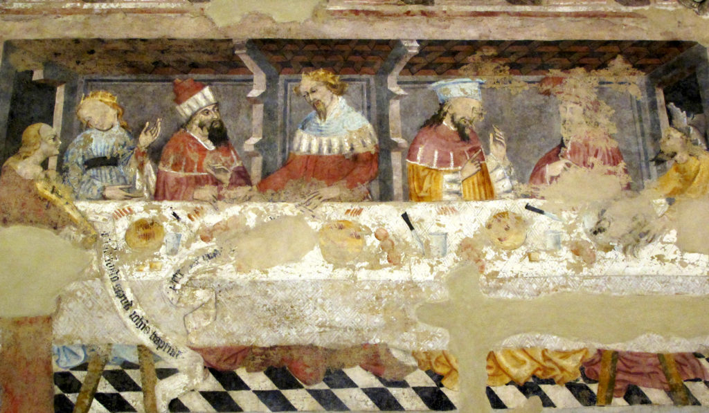 AUTORI ANONIMI. Ciclo di affreschi sulla vita di San Giovanni Battista (inizio sec. XV) - Banchetto di Erode