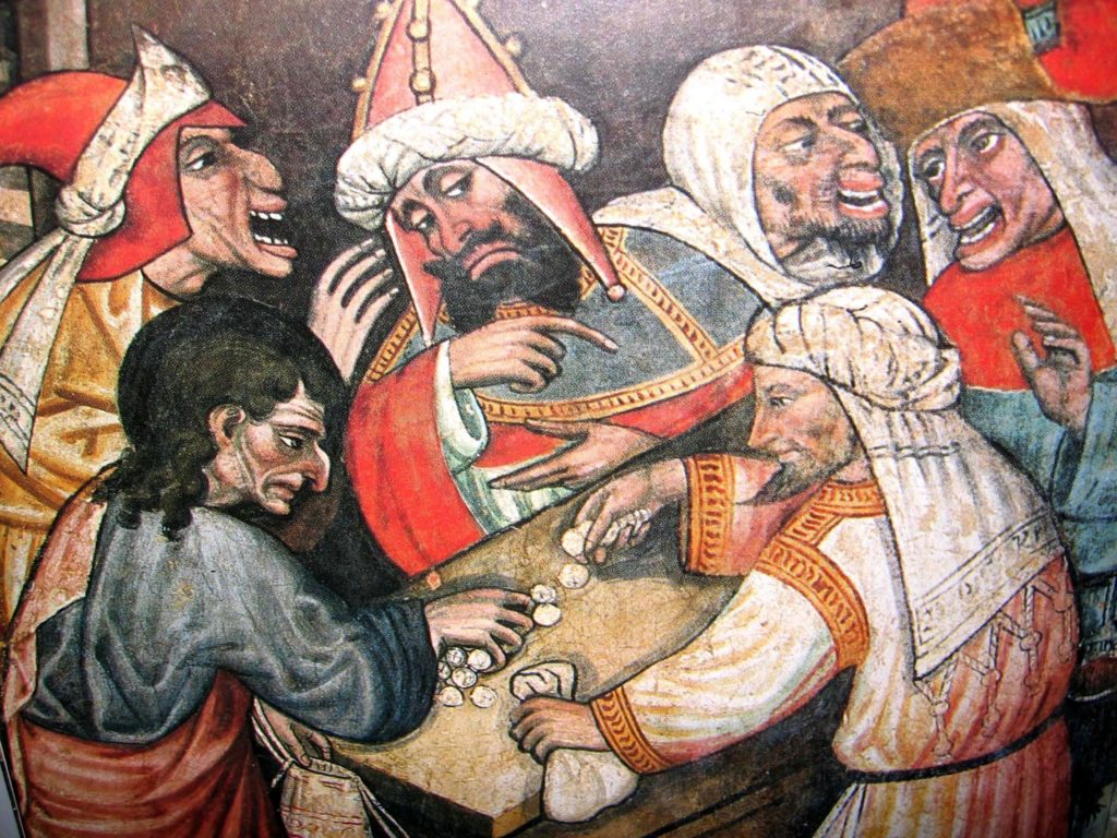 FANTINI Guglielmetto. Ciclo della Passione di Cristo (1432-1435) - Giuda vende Gesù