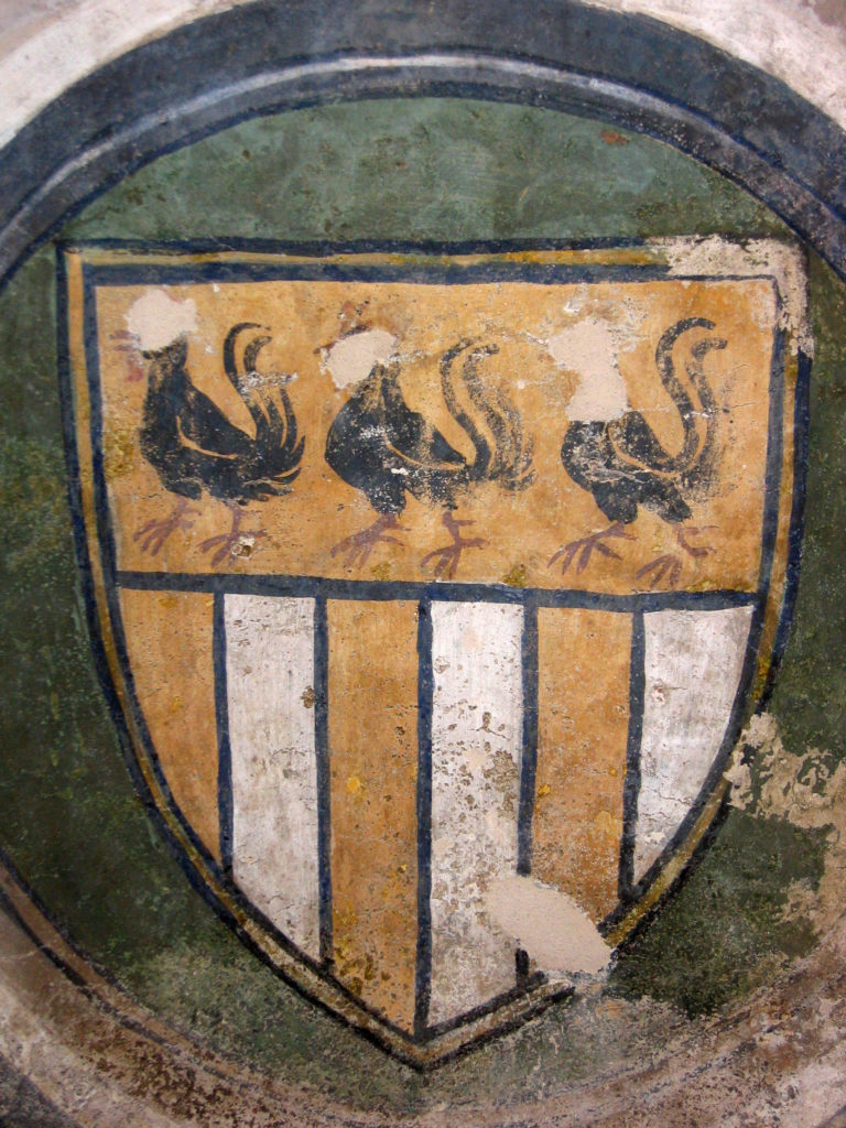 AUTORI ANONIMI. Ciclo di affreschi sulla vita di San Giovanni Battista (inizio sec. XV) - Stemma dei Gallieri