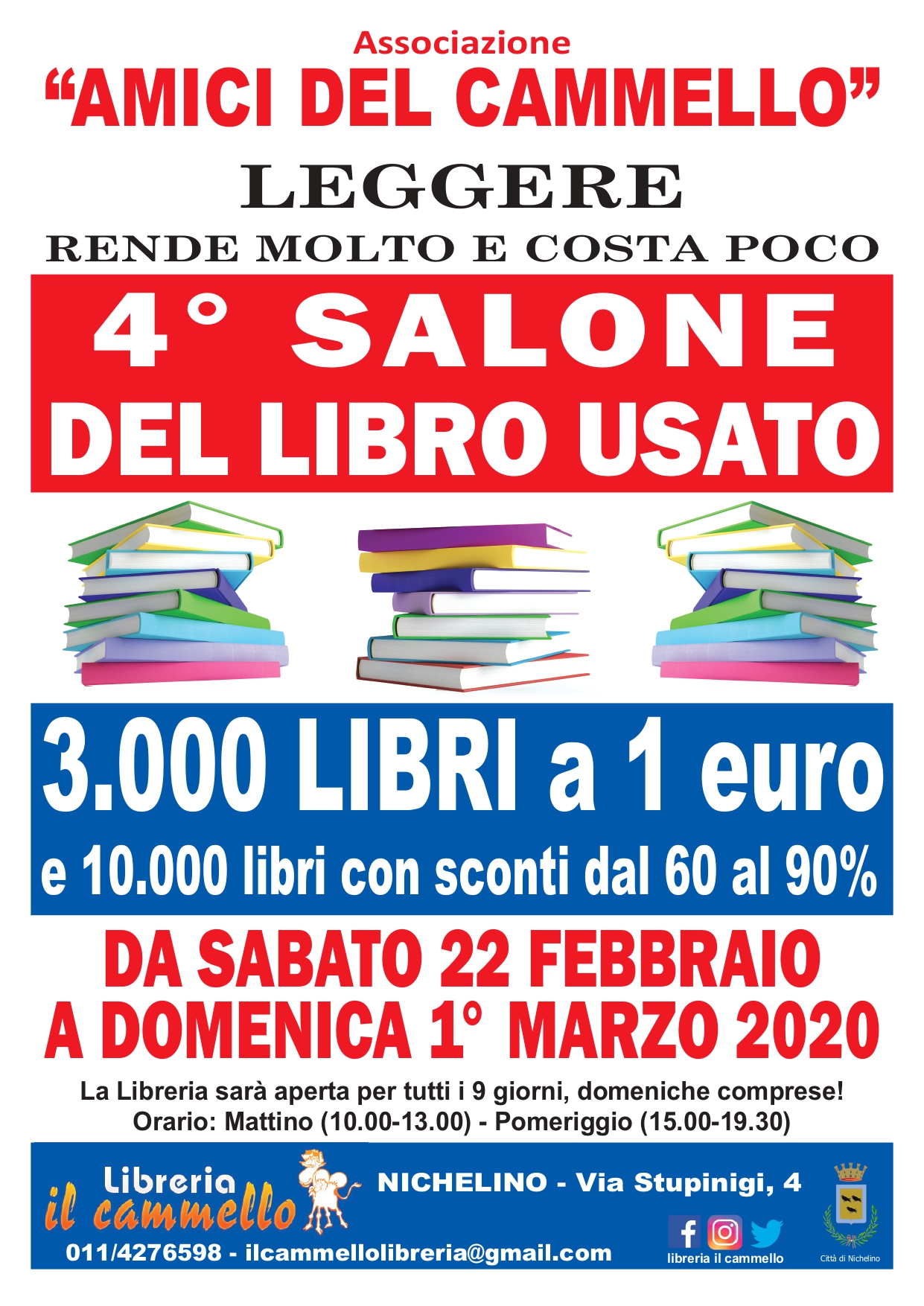 Nichelino, torna il Salone del Libro Usato a 1 Euro CentoTorri