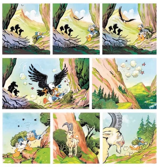 Paperino e i pericoli della montagna