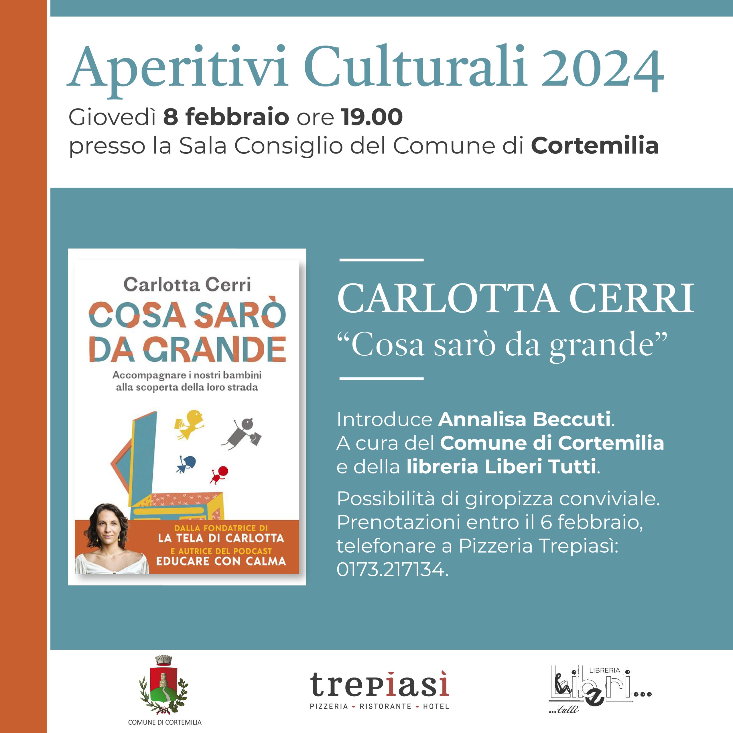 Cortemilia - L'8 febbraio aperitivo culturale con Carlotta Cerri -  CentoTorri