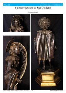Statua reliquiario di San GiulianoRetro e particolari