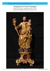 Reliquiario di San GiuseppeScultura in legno dorato, risalente alla fine del sec. XVIII, proprio della Compagnia dei minusieri e muratori chieresi.